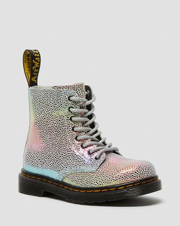 Multicolor Kids' Dr Martens Toddler 1460 Pascal Iridescent Lace Up Boots | CA 699HAP